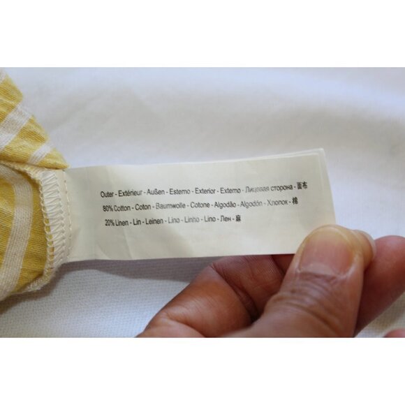 Traffic People Striped Yellow Cozy Midi dress Size M shapeless grandma core - Picture 11 of 11